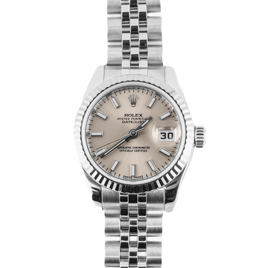 Rolex Datejust Lady Silver Stick Dial on Jubilee 179174 Card 2015