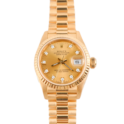 Rolex Datejust Lady President Champagne Diamond Dial on President 69178 1991