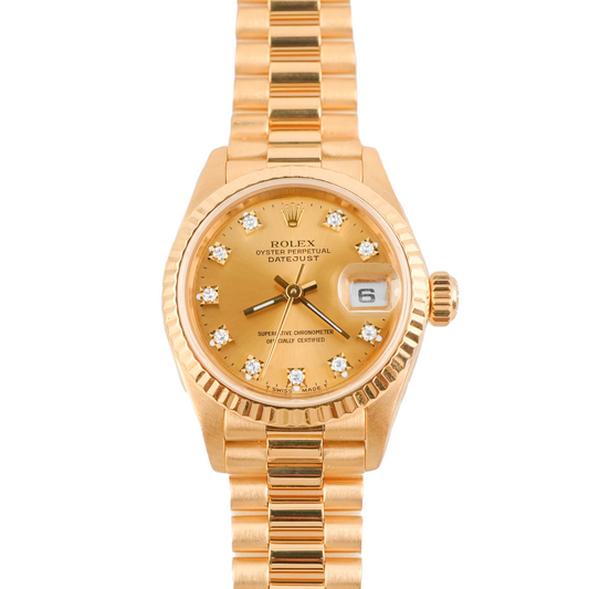 Rolex Datejust Lady President Champagne Diamond Dial on President 69178 1991