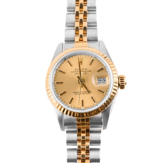Rolex Datejust Lady Champagne Stick Dial on Jubilee 69173 Papers 1999