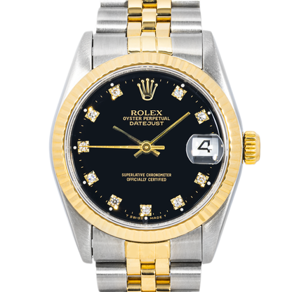 Rolex Datejust 31 Black Diamond Dial on Jubilee 68273 Papers 1995
