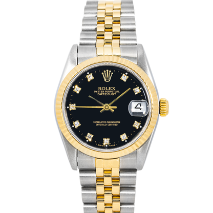 Rolex Datejust 31 Black Diamond Dial on Jubilee 68273 Papers 1995