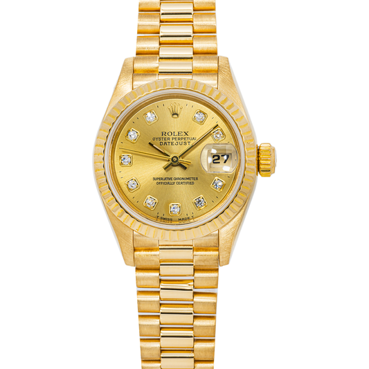 Rolex Datejust Lady President Champagne Diamond Dial on President 69178 1994