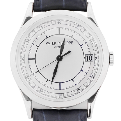 Patek Phillipe Calatrava Silver Dial on Leather 5296G-001 Complete 2006