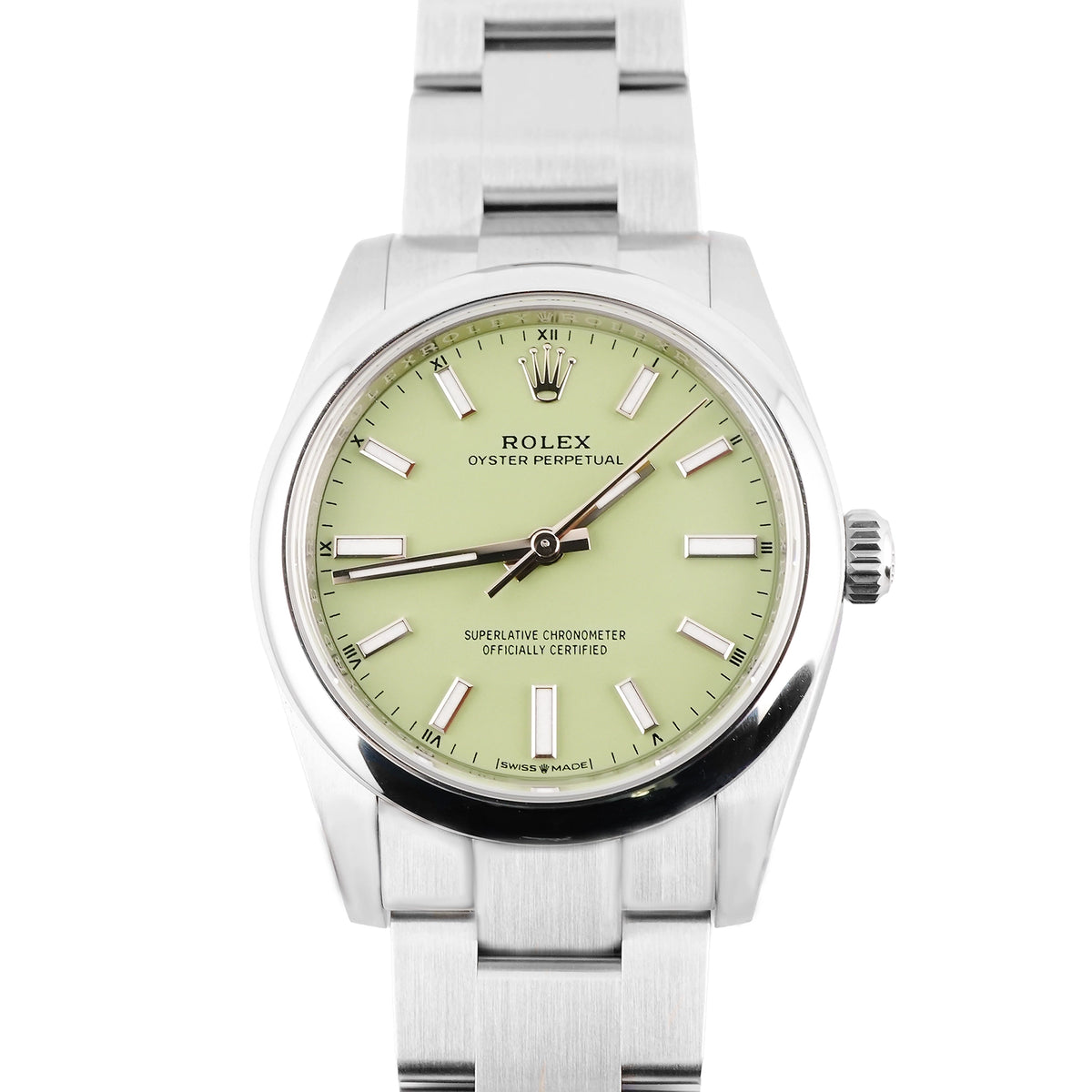 Rolex Oyster Perpetual 34 Pistachio Dial on Oyster 124200 Complete 2025