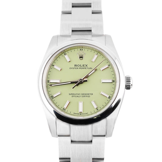 Rolex Oyster Perpetual 34 Pistachio Dial on Oyster 124200 Complete 2025