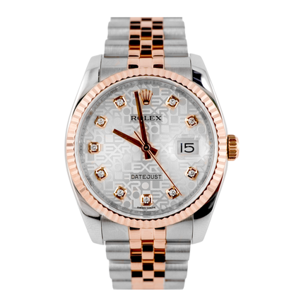 Rolex Datejust Silver Jubilee Diamond Dial on Jubilee 116231 Card 2015
