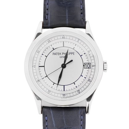 Patek Phillipe Calatrava Silver Dial on Leather 5296G-001 Complete 2006