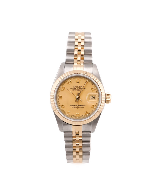 Rolex Datejust 26 Champagne Arabic Dial on Jubilee 69173 Papers 1990