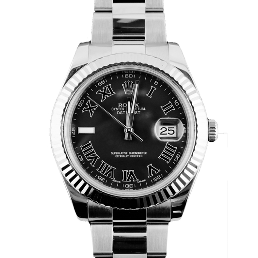 Rolex Datejust II Charcoal Grey Dial on Oyster 116334 Card 2012
