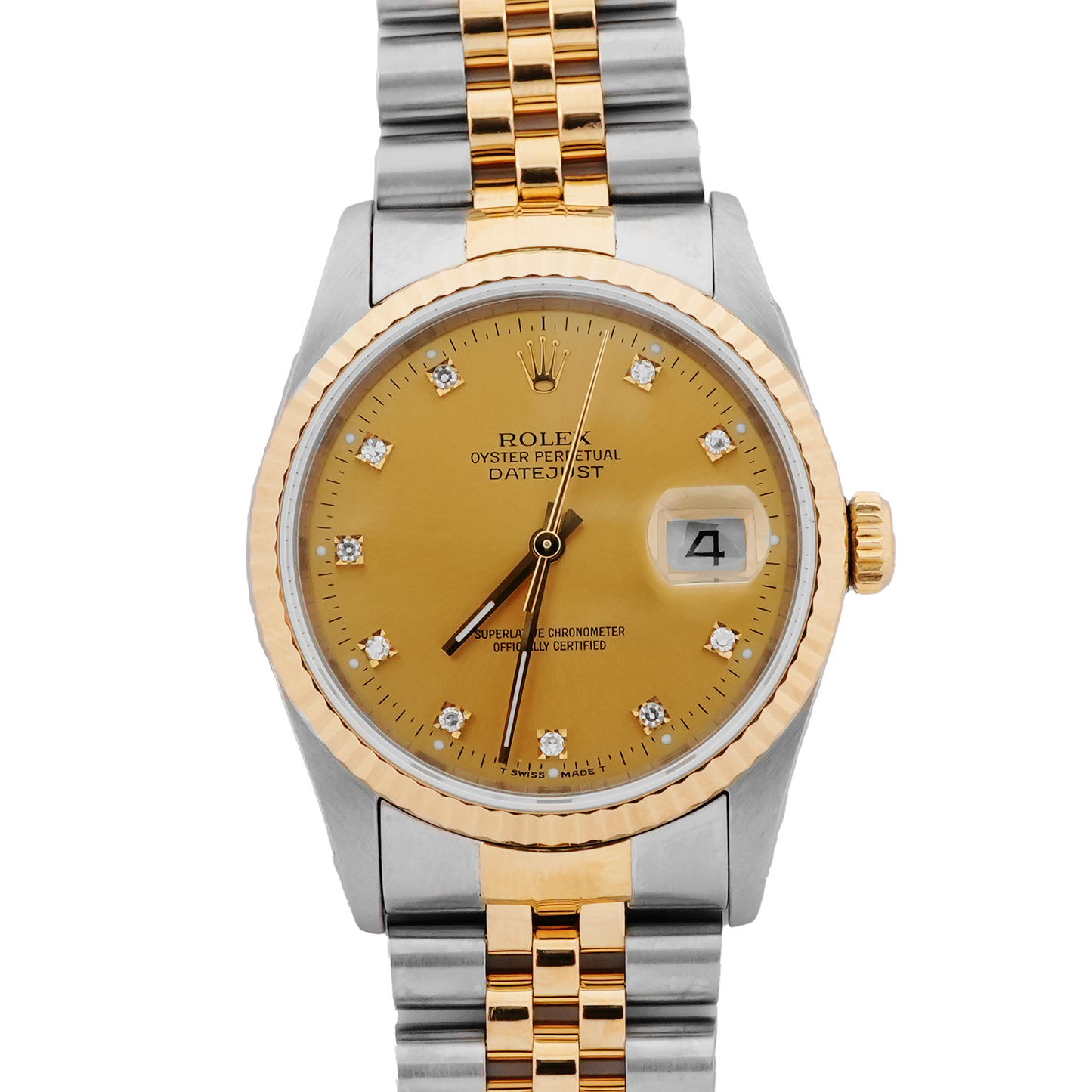 Rolex Datejust 36 Champagne Diamond Dial on Jubilee 16233 Papers 1994