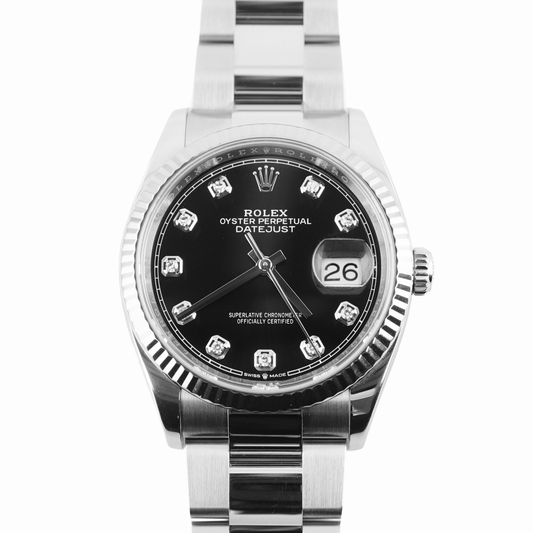 Rolex Datejust 36 Black Diamond Dial on Oyster 126234 Card 2023