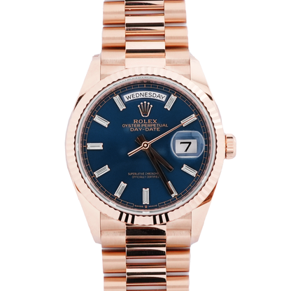Rolex Day-Date 36 Blue-Green Dial on President 128235 Complete 2026