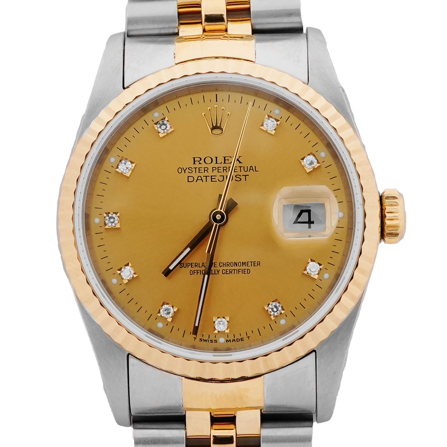 Rolex Datejust 36 Champagne Diamond Dial on Jubilee 16233 Papers 1994
