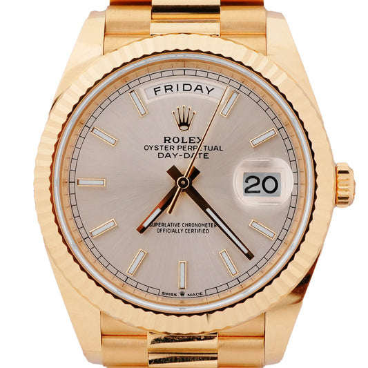 Rolex Day-Date 40 Silver Index Dial on President 228238 Complete 2026