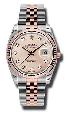 Rolex Datejust 36 Pink Champagne DIamond Dial on Jubilee 116231 Card 2007