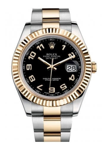 Rolex Datejust II Black Arabic Dial on Oyster 116333 Card 2013