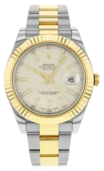 Rolex Datejust II Ivory Stick Dial on Oyster 116333 Card 2016