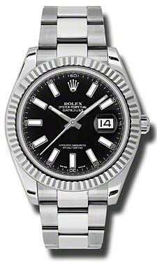 Rolex Datejust II Black Stick Dial on Oyster 116334 Card 2010