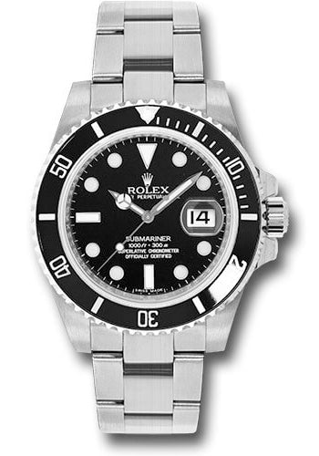 Rolex Submariner Black Dial on Oyster 116610LN Complete 2017
