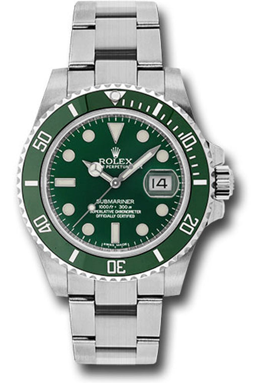 Rolex Submariner Hulk Green Dial on Oyster 116610LV Card 2016