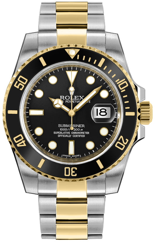 Rolex Submariner Black Dial on Oyster 116613LN Card 2015