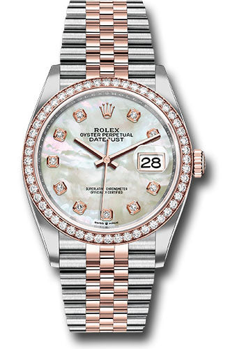 Rolex Datejust 36 White Mother-Of-Pearl Diamond Dial on Jubilee 126281 Card 2025