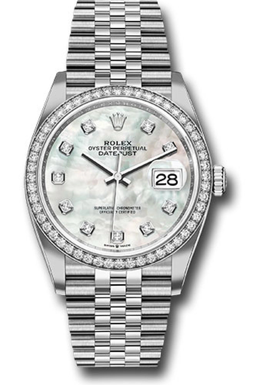 Rolex Datejust 36 Mother-Of-Pearl Diamond Dial on Jubilee 126284RBR Complete 2026