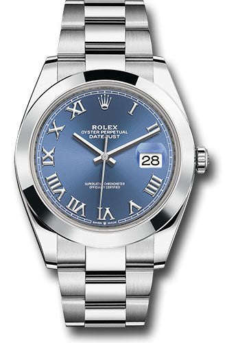 Rolex Datejust 41 Blue Roman Dial on Oyster 126300 Card 2020