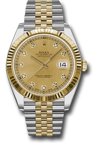 Rolex Datejust 41 Champagne Diamond Dial on Jubilee 126333 Card 2017