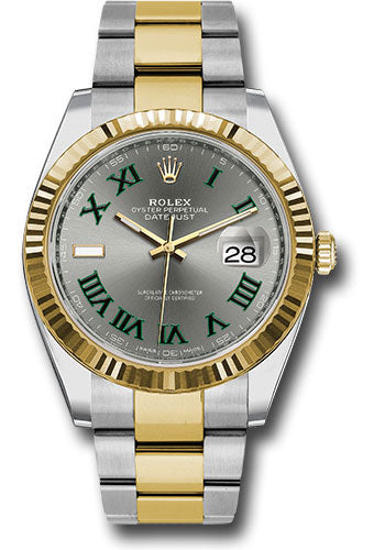 Rolex Datejust 41 Slate Green Roman Dial on Oyster 126333 Card 2017