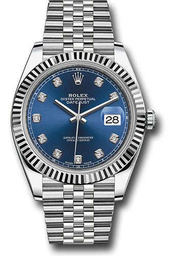 Rolex Datejust 41 Blue Diamond Dial on Jubilee 126334 Complete 2026