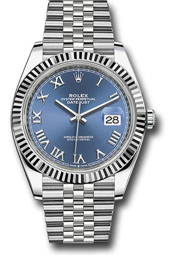Rolex Datejust 41 Blue Roman Dial on Jubilee 126334 Card 2024