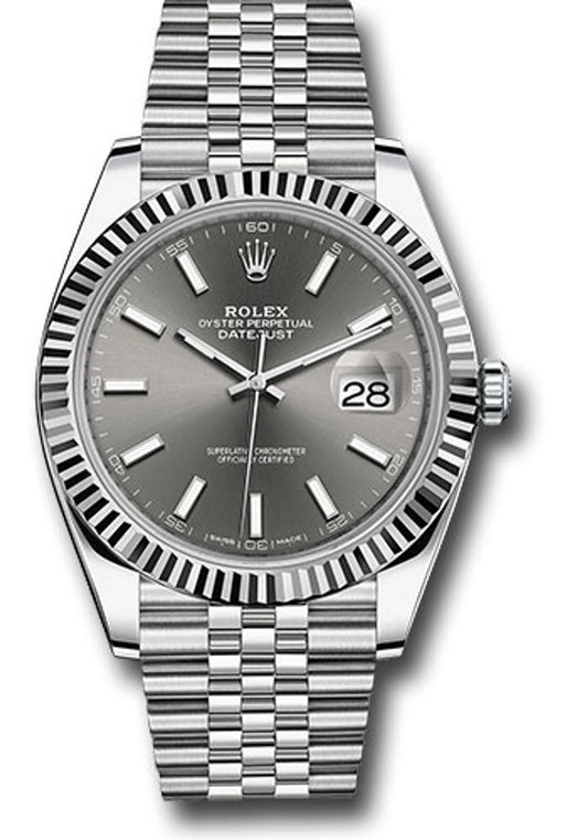 Rolex Datejust 41 Dark Rhodium Index Dial on Jubilee 126334 Card 2021