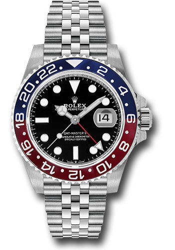 Rolex GMT-Master II Pepsi Black Dial on Jubilee 126710BLRO Card 2022