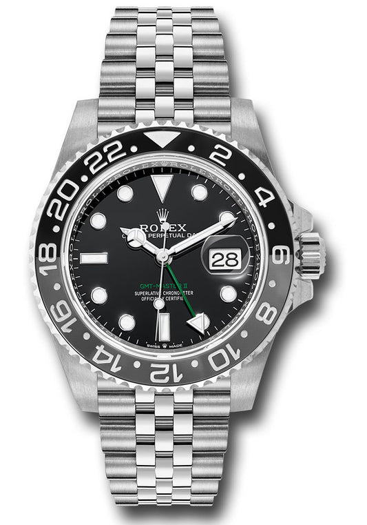 Rolex GMT-Master II Bruce Wayne Black Dial on Jubilee 126710GRNR Complete 2025