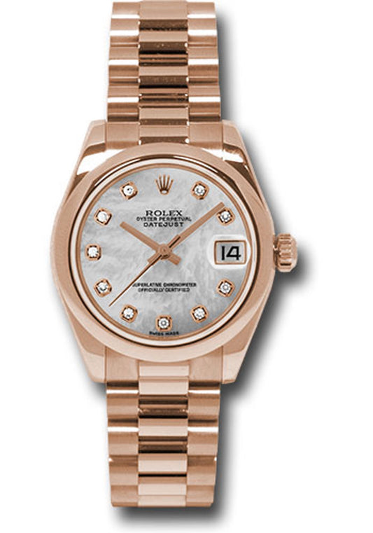 Rolex Datejust 31 Silver Diamond Dial on President 178245 Card 2008