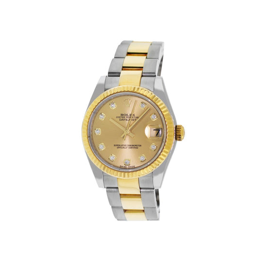 Rolex Datejust 31 Champagne Diamond Dial on Oyster 178273 Card 2017
