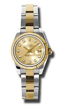 Rolex Datejust Lady Champagne Jubilee Diamond Dial on Oyster 179173 2014