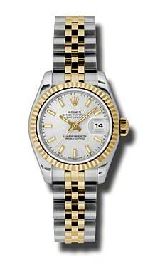 Rolex Datejust Lady Silver Stick Dial on Jubilee 179173 Card 2012