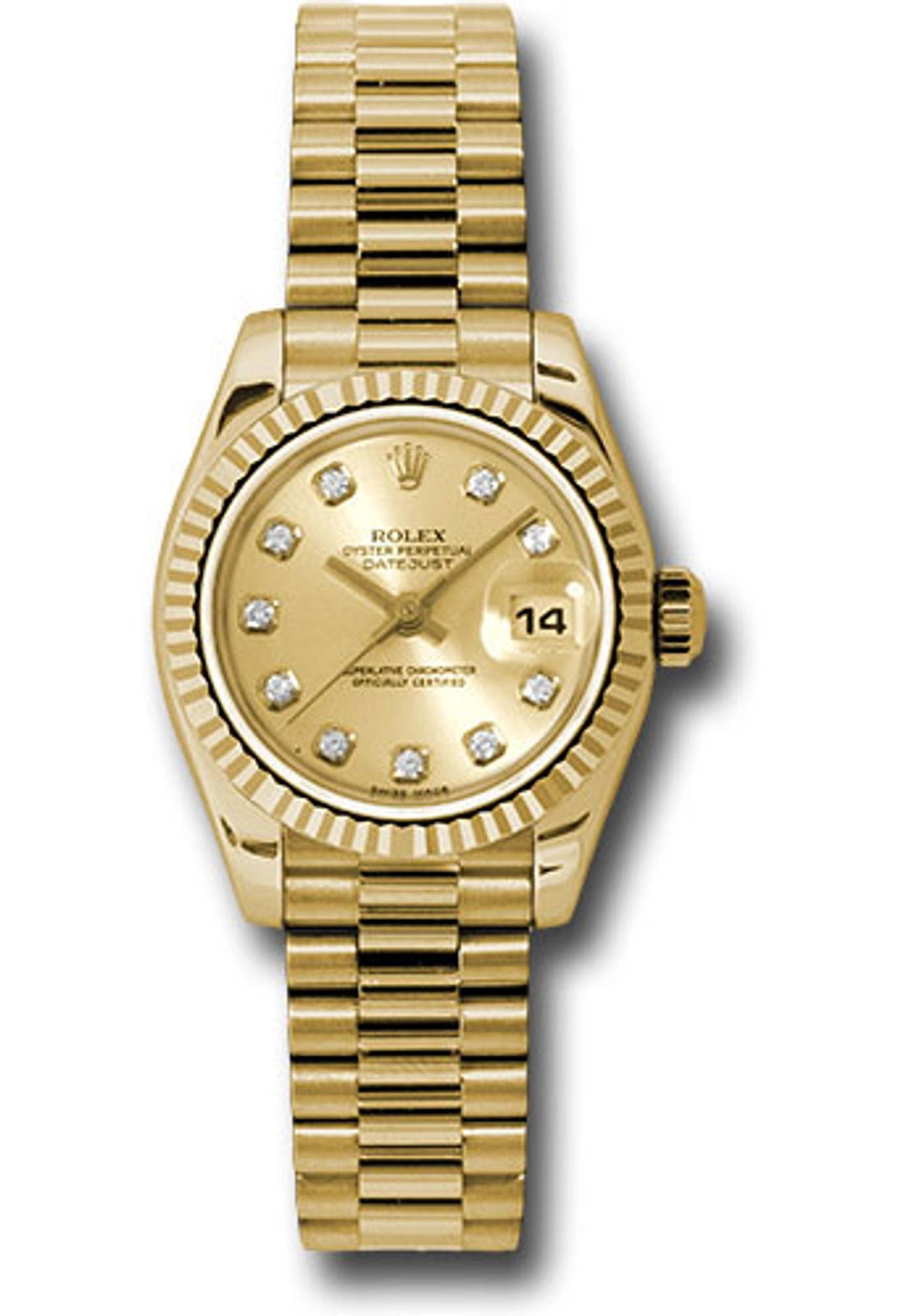 Rolex Datejust Lady President Champagne Diamond Dial on President 179178 Card 2011
