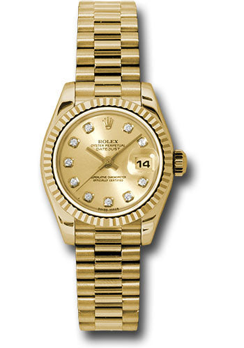 Rolex Datejust Lady President Champagne Diamond Dial on President 179178 2002