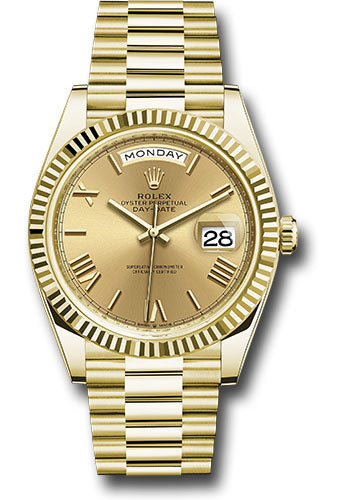 Rolex Day-Date 40 Champagne Roman Dial on President 228238 Complete 2025