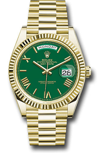 Rolex Day-Date 40 Green Roman Dial on President 228238 Complete 2026
