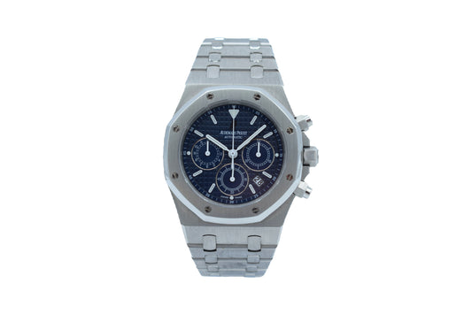 Audemars Piguet Royal Oak Blue Tapisserie Dial on Bracelet 25860ST.OO.1110ST.04 Archives and Box 2007