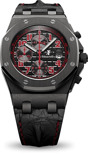 Audemars Piguet Royal Oak Offshore Black Dial on Leather 26186SN Complete 2010