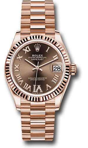 Rolex Datejust 31 Chocolate Diamond Six Dial on President 278275 Card 2021