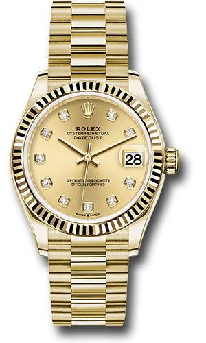 Rolex Datejust 31 Champagne Diamond Dial on President 278278 Card 2026