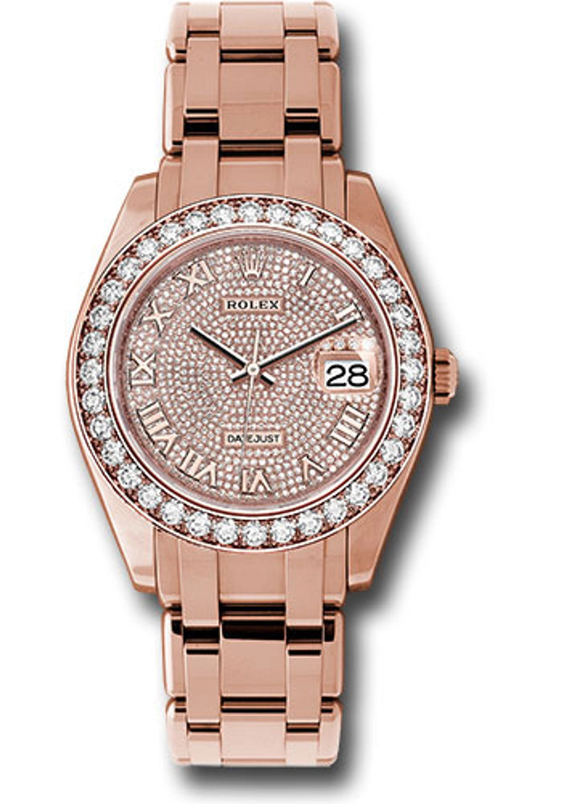 Rolex Datejust Pearlmaster 39 Diamond Paved Roman Dial on Pearlmaster 86285 Card 2021