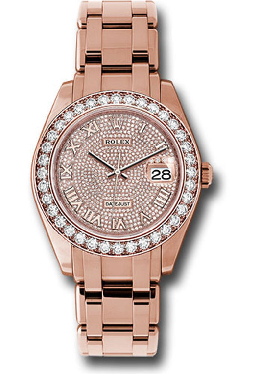 Rolex Datejust Pearlmaster 39 Diamond Paved Roman Dial on Pearlmaster 86285 Card 2021